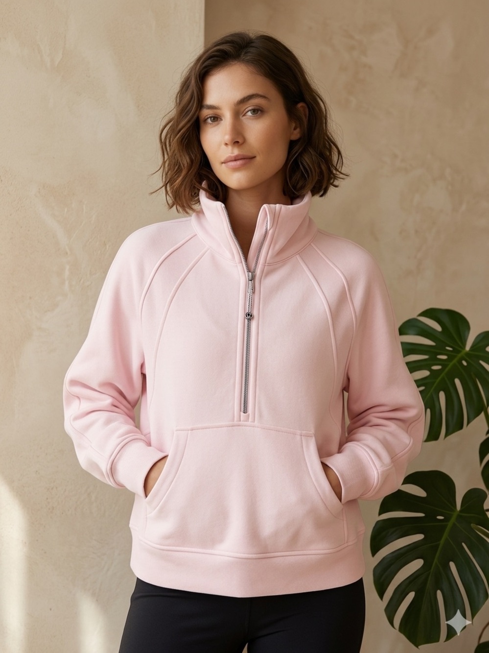 Lululemon Scuba Oversized Half-Zip Hoodie Pink XS/S EUC